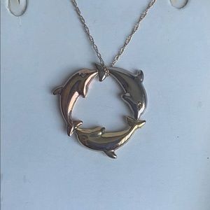 Dolphin tricolored necklace
